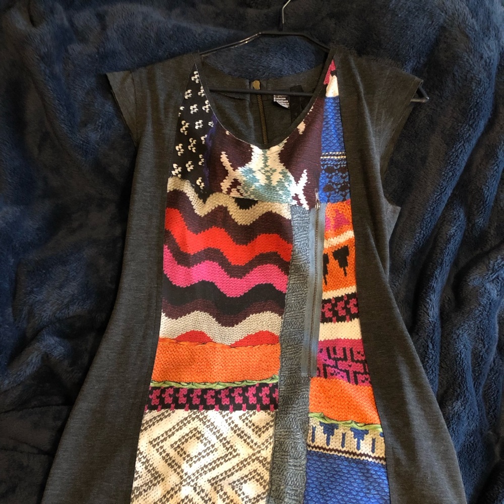 Desigual optical illusion tunic dress XL 12 14